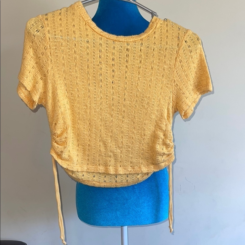 Sunny Yellow Gold Women's Knit Crop Top